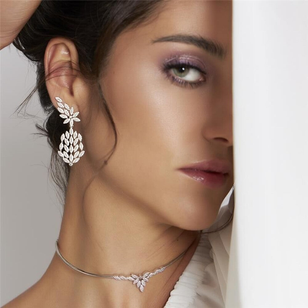 Brinco Liza cravejado com zircônias ródio branco - foto 2