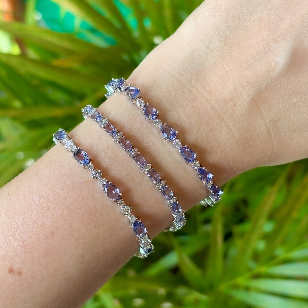 Pulseira riviera Karen zircônia tanzanita ródio branco - foto 2