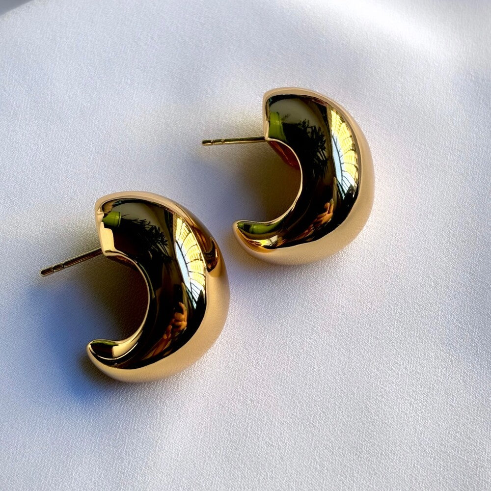 Brinco Raissa meia argola bold ouro - foto 4