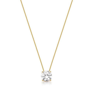 Colar ponto de luz zircônia branca ouro (10mm)