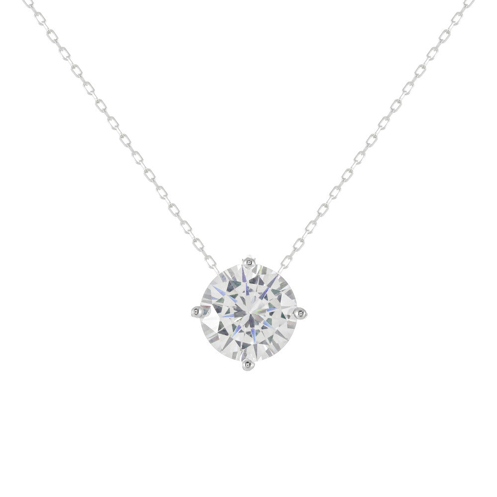 Colar ponto de luz zircônia prata 925 (10mm)