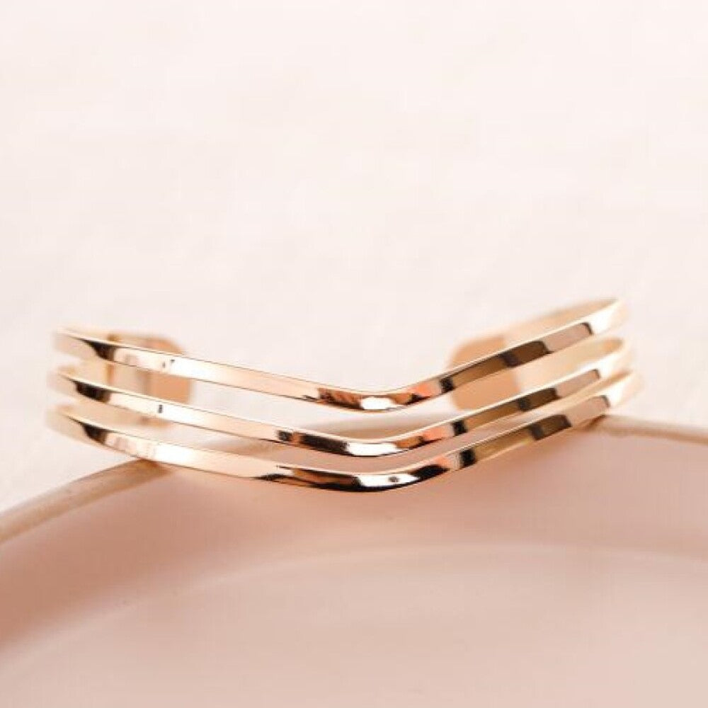 Pulseira bracelete Loren lisa e vazada ouro - foto 3