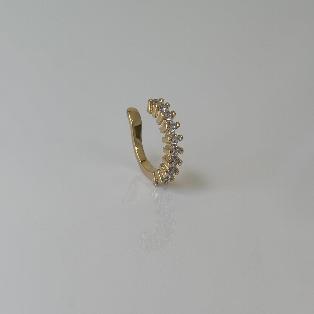 Piercing fake Mica zircônias brancas ouro - foto 3