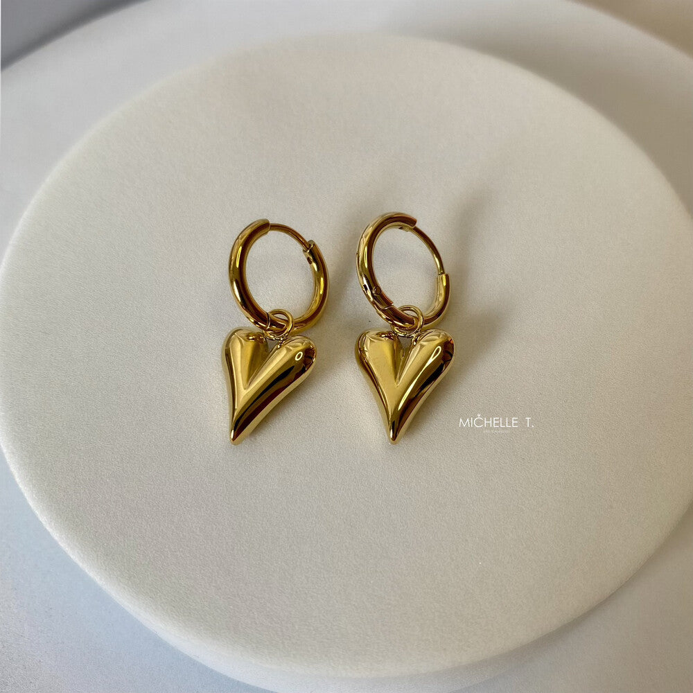 Brinco argola Bold Heart lisa ouro - foto 3