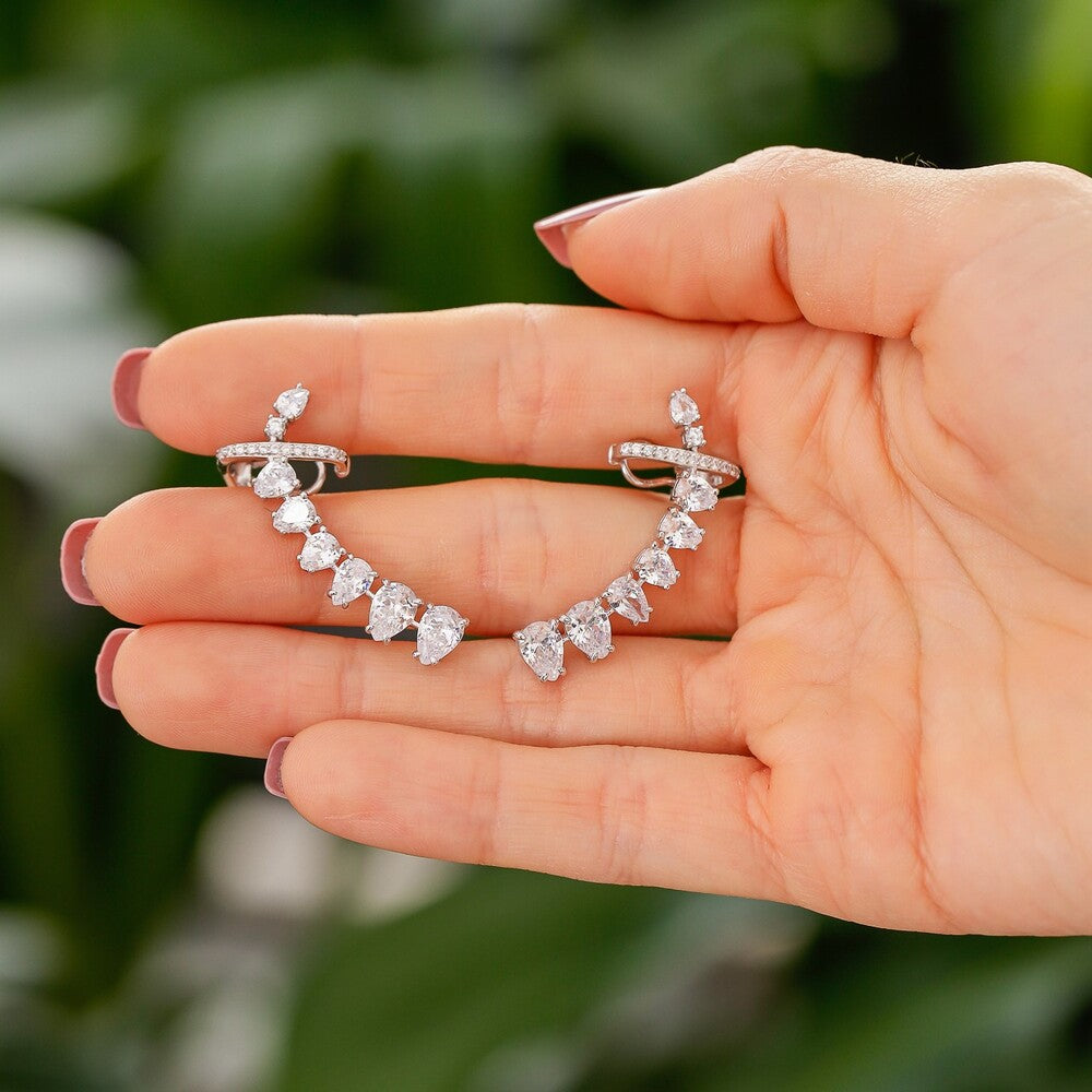 Brinco ear cuff Olivia zircônias brancas prata 925 - foto 4