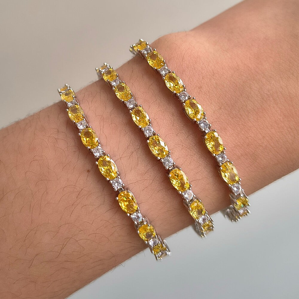 Pulseira riviera Lucy zircônias fancy yellow ródio branco - foto 2