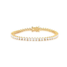 Pulseira classic riviera zircônias brancas ouro (3mm)