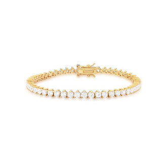 Pulseira classic riviera zircônias brancas ouro (3mm)