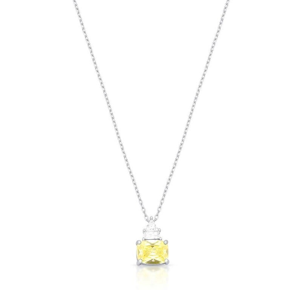 Colar Tróia zircônia fancy yellow ródio branco