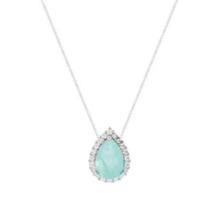 Colar gota Betina esmeralda colombiana fusion prata 925