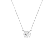 Colar ponto de luz Moissanite 2.0ct prata 925 (8.0mm)
