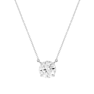 Colar redondo ponto luz Moissanite 11mm prata 925