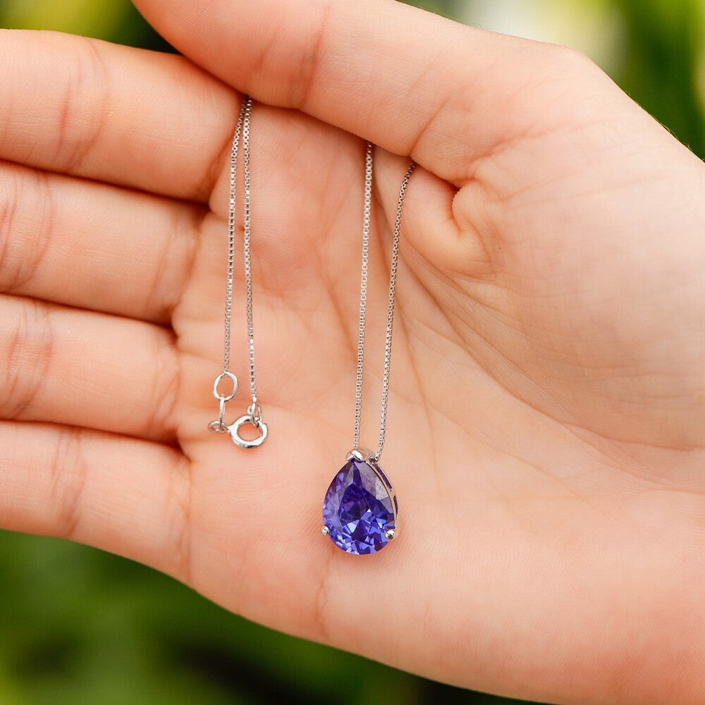 Colar Luma gota zircônia tanzanita prata 925 - foto 3