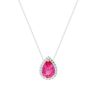 Colar gota Betina zircônias turmalina pink prata 925