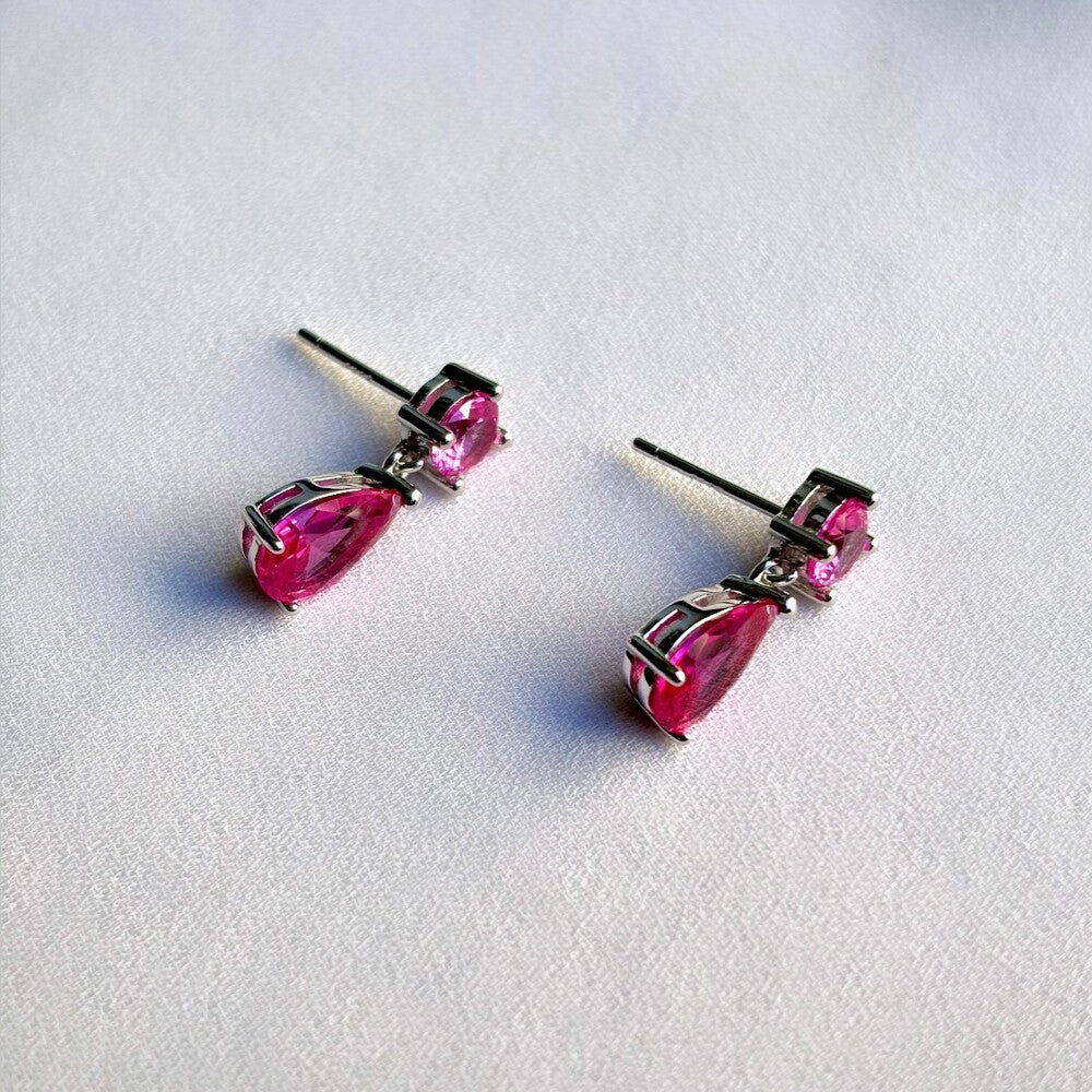 Brinco Ibiza zircônia turmalina pink prata 925 - foto 3