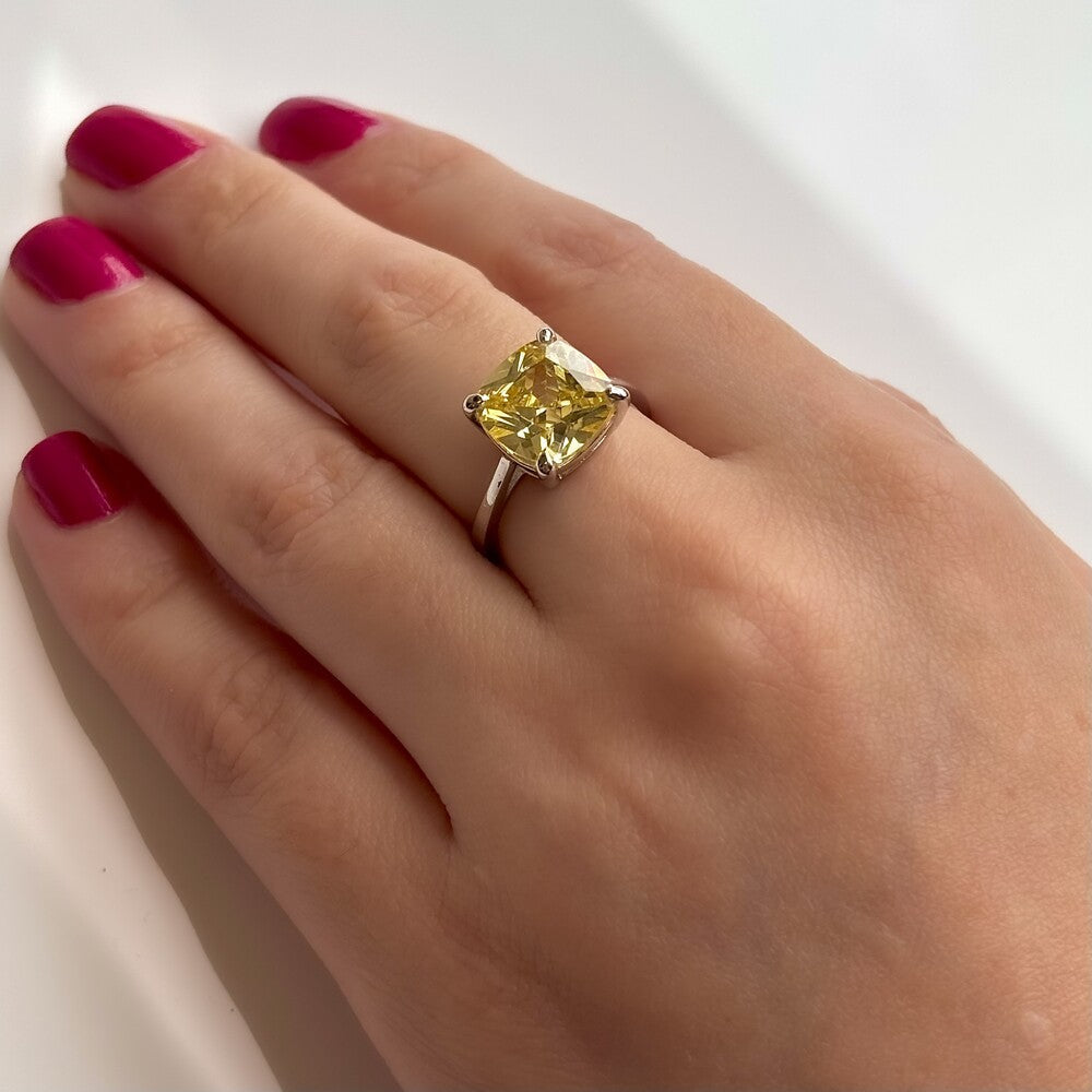 Conjunto Tess zircônia fancy yellow prata 925