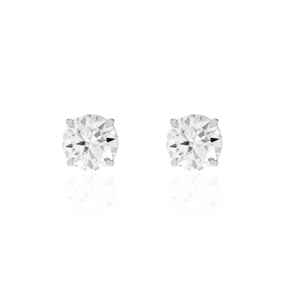 Brinco solitário ponto de luz Moissanite prata 925 (10mm)