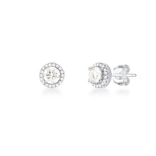 Brinco solitário cravejado ponto de luz Moissanite 0.5ct prata 925 (5mm)