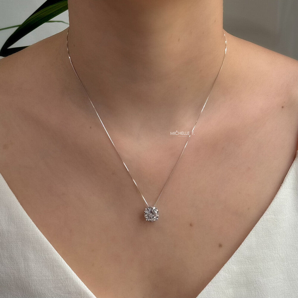 Conjunto redondo zircônia branca ródio branco (10mm)