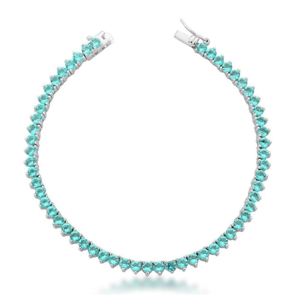 Pulseira classic riviera zircônias esmeralda colombiana ródio branco (3mm) - foto 4