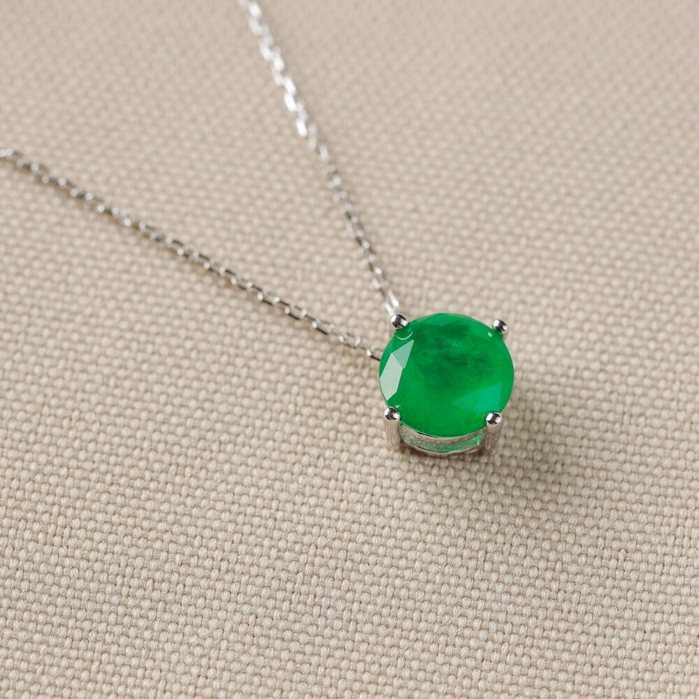 Colar ponto de luz esmeralda fusion prata 925 (8mm) - foto 4