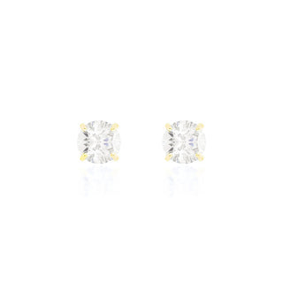 Brinco redondo zircônia branca prata 925 banho ouro (8mm)
