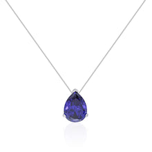 Colar Luma gota zircônia tanzanita prata 925