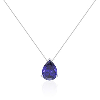 Colar Luma gota zircônia tanzanita prata 925