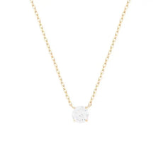 Colar ponto de luz zircônia branca ouro (6mm)