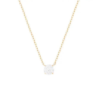Colar ponto de luz zircônia branca ouro (6mm)