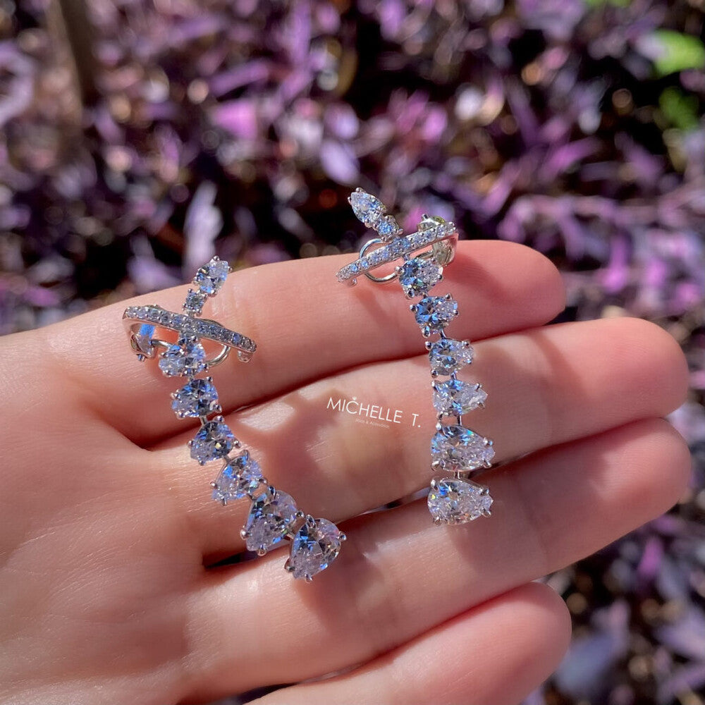 Brinco ear cuff Olivia zircônias brancas prata 925 - foto 5
