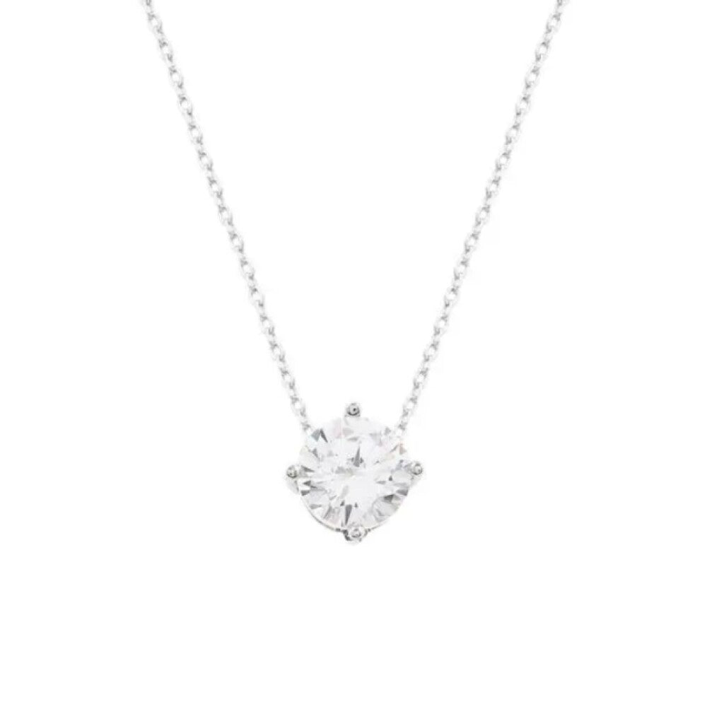 Colar ponto de luz zircônia branca ródio branco (8mm)