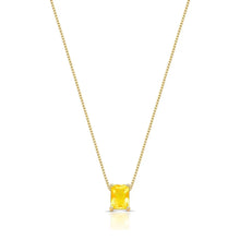 Colar Focus retângulo zircônia fancy yellow ouro