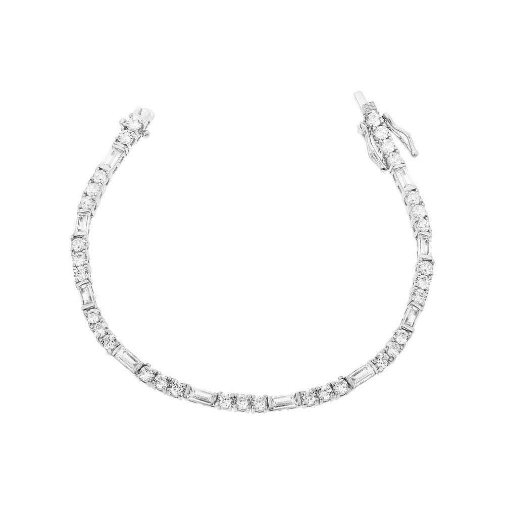 Pulseira riviera Patrícia zircônias brancas ródio branco