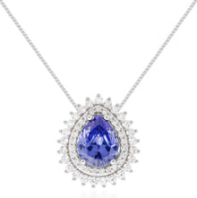 Colar gota Holly zircônia tanzanita prata 925