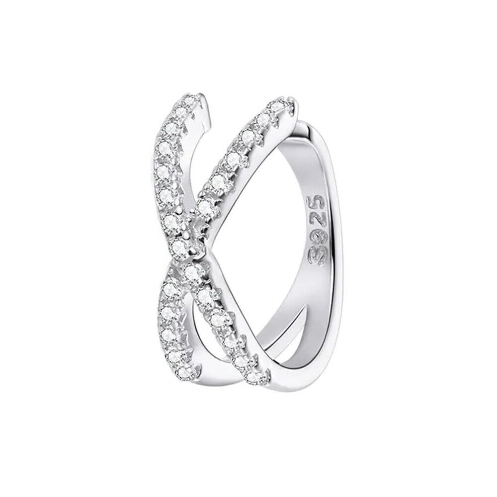 Piercing fake formato x cravejado prata 925
