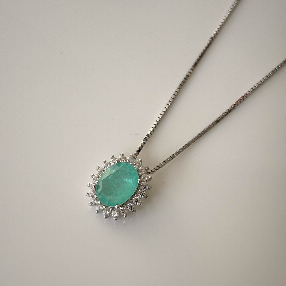 Colar mini Intense oval esmeralda colombiana fusion prata 925 - foto 4
