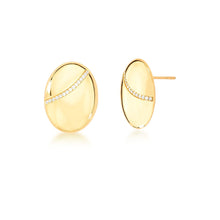 Brinco oval Meg cravejado zircônias ouro