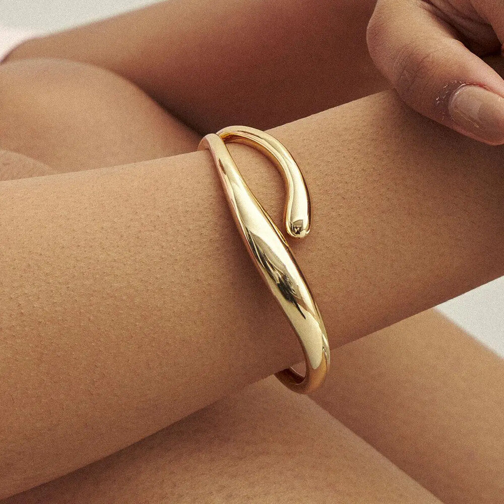 Pulseira bracelete Diana vazado liso ouro - foto 2