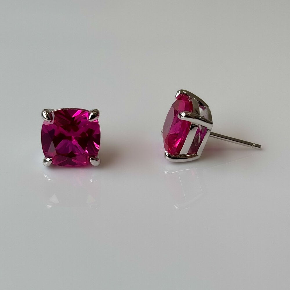 Brinco Tess zircônia turmalina pink prata 925 (10mm) - foto 4