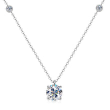 Colar ponto de luz moissanite 2.0ct prata 925 (8.0mm)