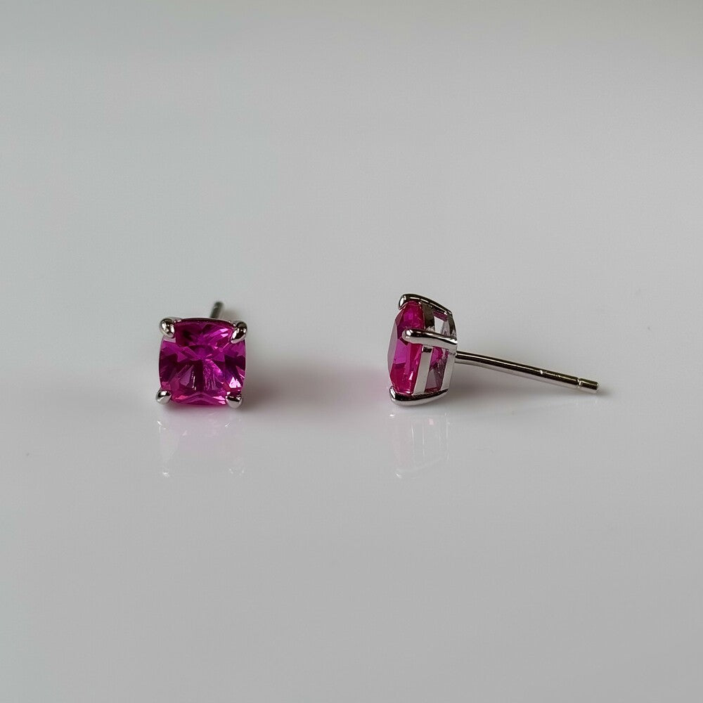 Brinco Tess zircônia turmalina pink prata 925 (6mm) - foto 4