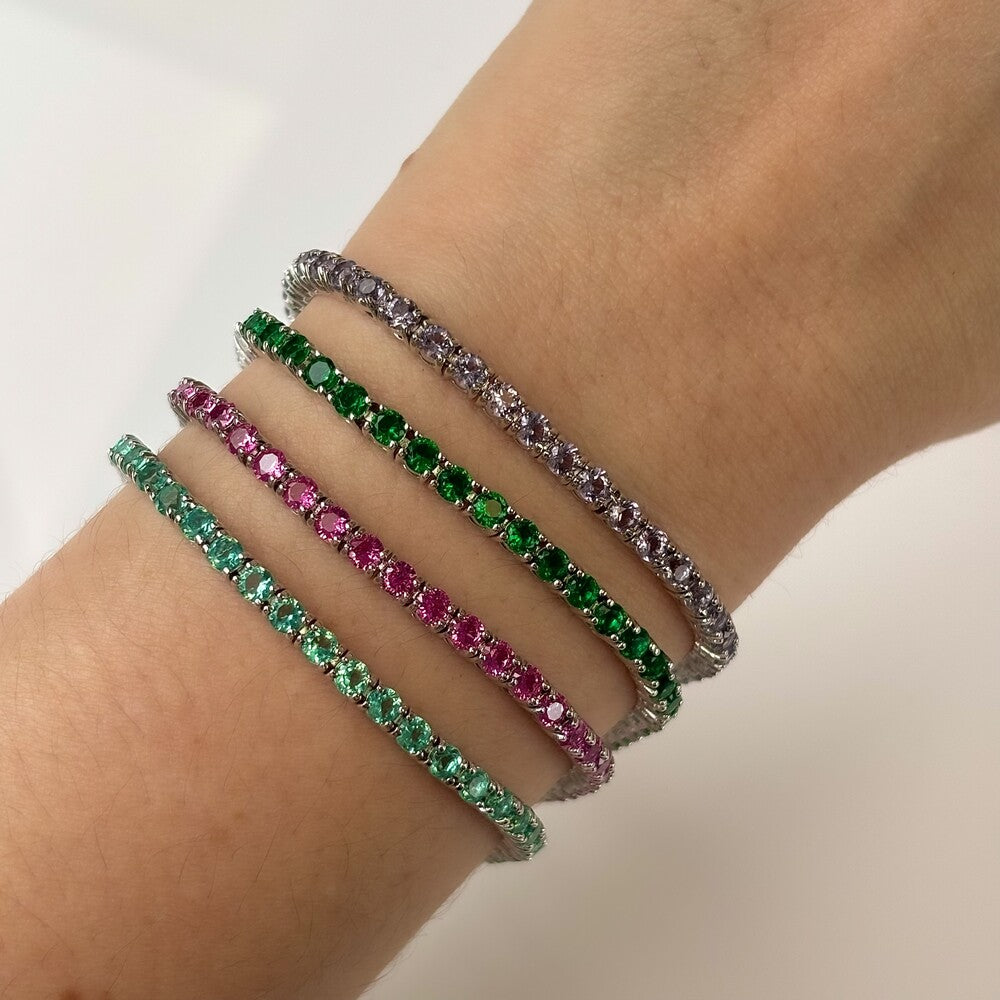 Pulseira riviera Norah zircônias esmeralda ródio branco - foto 4