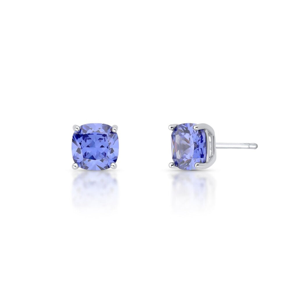 Brinco Tess zircônia tanzanita prata 925 (8mm)