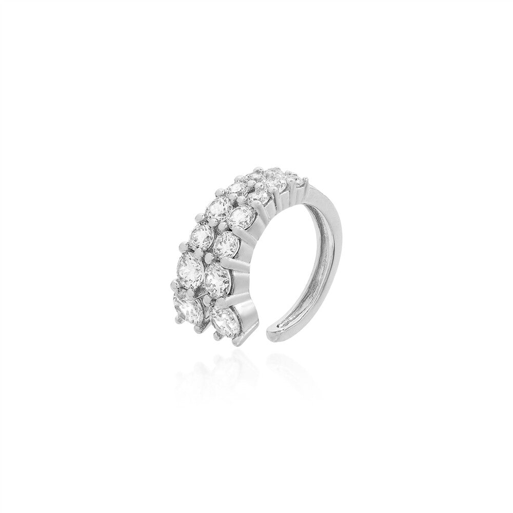 Piercing fake Laís zircônias brancas prata 925