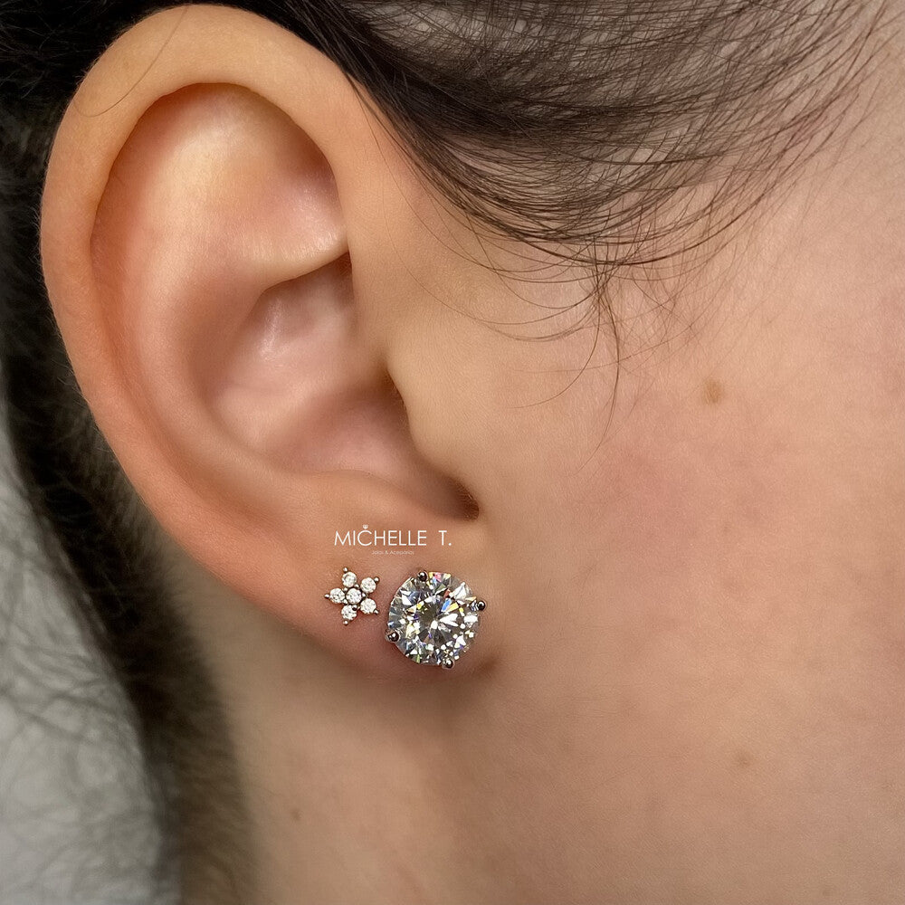 Brinco ponto de luz moissanite 2.0ct prata 925 (8mm) - foto 2