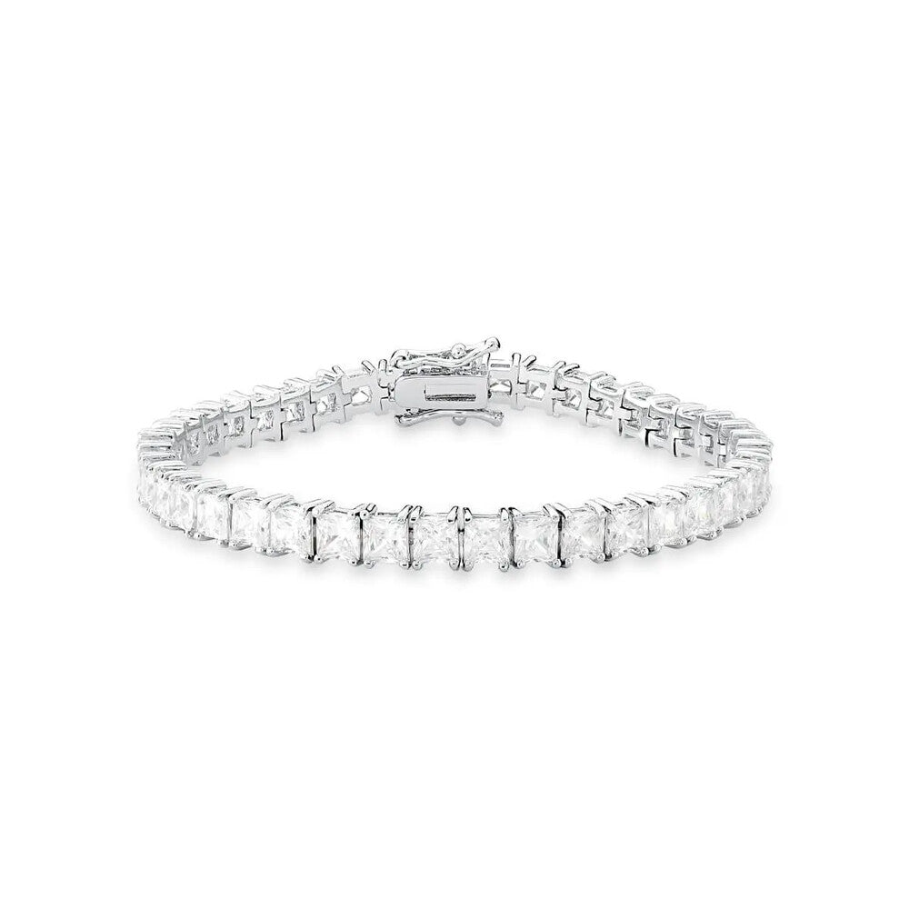 Pulseira riviera Edge classic zircônias brancas ródio branco