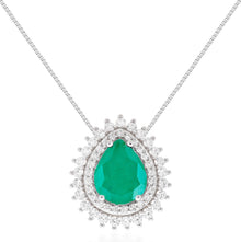 Colar gota Holly esmeralda fusion prata 925