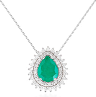 Colar gota Holly esmeralda fusion prata 925