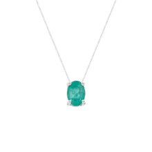 Colar Margot oval esmeralda fusion prata 925